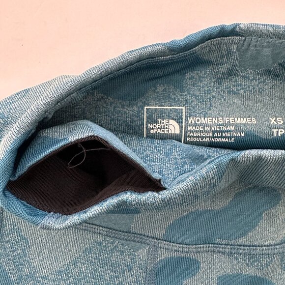 The North Face Luxe Motivation Leggings Aqua Blue Camo Jacquard Print Size XSmal - Picture 6 of 9